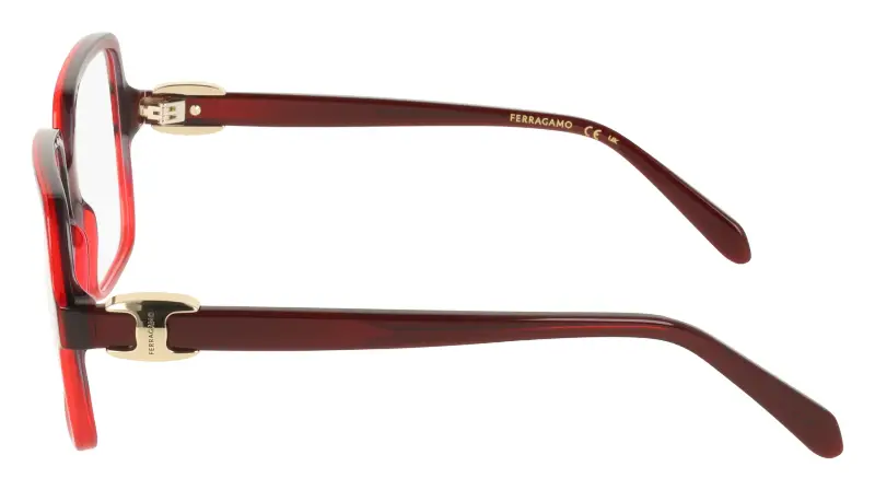 Donna Ferragamo SF3058 615 Montature da vista Acetato Rosso Squadrata Normale miniatura 3