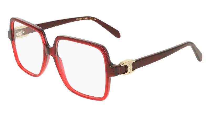 Donna Ferragamo SF3058 615 Montature da vista Acetato Rosso Squadrata Normale