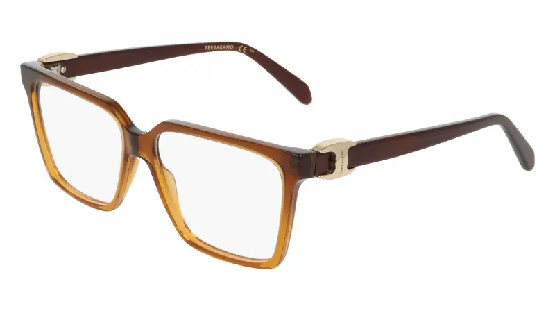 Donna Ferragamo SF3059 266 Montature da vista Acetato Marrone Squadrata Normale