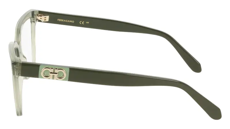 Donna Ferragamo SF3060 313 Montature da vista Acetato Verde Squadrata Normale miniatura 3
