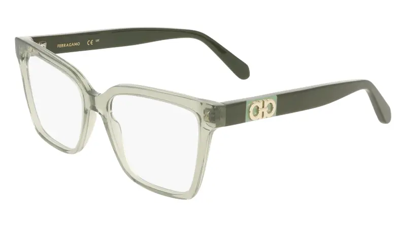 Donna Ferragamo SF3060 313 Montature da vista Acetato Verde Squadrata Normale