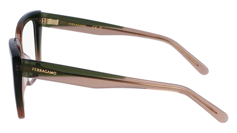 Ferragamo Donna SF2939N 326 Montature da vista Acetato Verde Squadrata Normale Normale miniatura 3