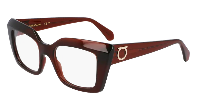 Ferragamo Donna SF3008 232 Montature da vista Acetato Marrone  Squadrata Normale