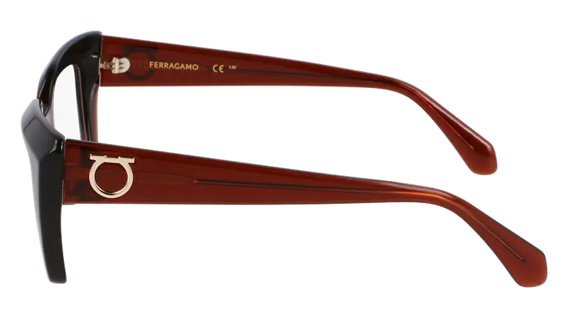 Ferragamo Donna SF3008 232 Montature da vista Acetato Marrone Squadrata Normale miniatura 2