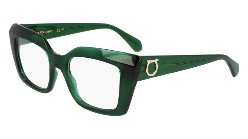 Ferragamo Donna SF3008 317 Montature da vista Acetato Verde  Squadrata Normale