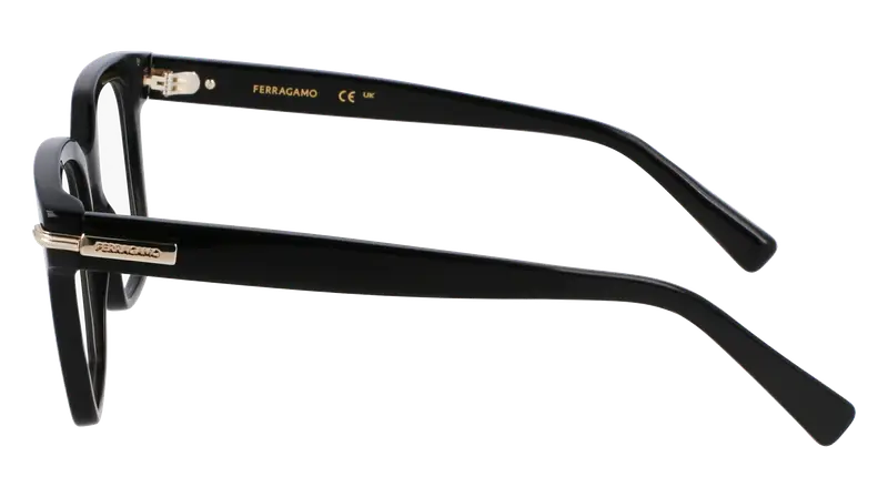 Ferragamo Donna SF3009 001 Montature da vista Acetato Nero Squadrata Normale miniatura 3