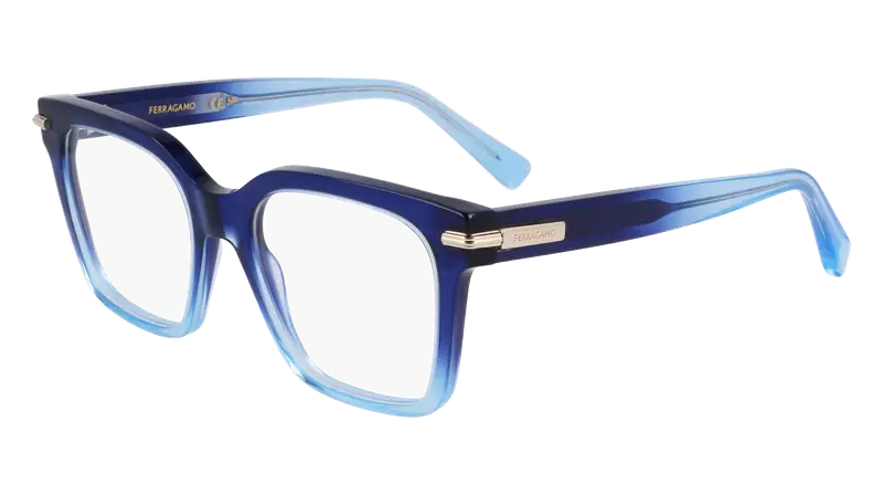Ferragamo Donna SF3009 415 Montature da vista Acetato Blu  Squadrata Normale