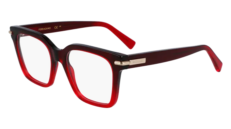 Ferragamo Donna SF3009 615 Montature da vista Acetato Rosso  Squadrata Normale