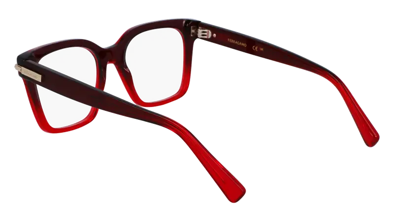 Ferragamo Donna SF3009 615 Montature da vista Acetato Rosso Squadrata Normale miniatura 2
