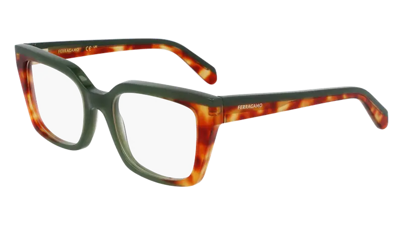 Ferragamo Donna SF3010 335 Montature da vista Acetato Verde  Squadrata Normale