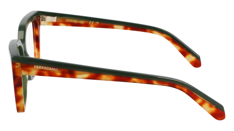 Ferragamo Donna SF3010 335 Montature da vista Acetato Verde Squadrata Normale miniatura 2