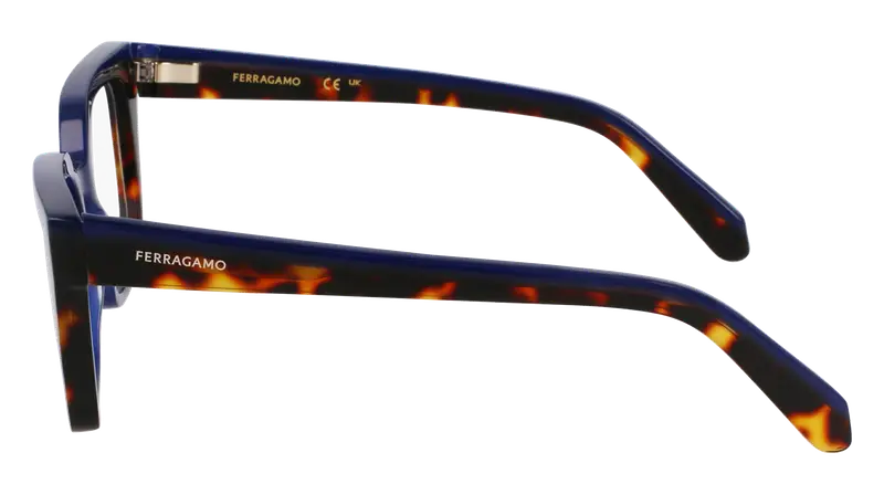 Ferragamo Donna SF3010 424 Montature da vista Acetato Blu Squadrata Normale miniatura 2