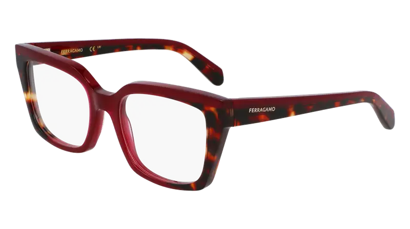 Ferragamo Donna SF3010 654 Montature da vista Acetato Bordeaux  Squadrata Normale
