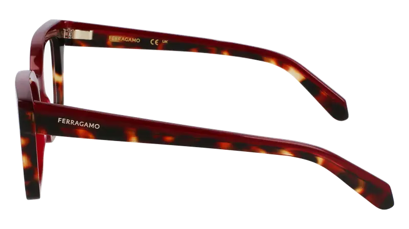Ferragamo Donna SF3010 654 Montature da vista Acetato Bordeaux Squadrata Normale miniatura 2