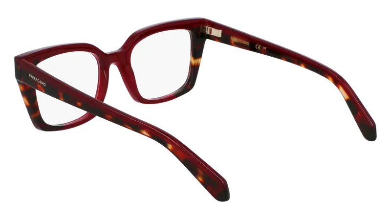 Ferragamo Donna SF3010 654 Montature da vista Acetato Bordeaux Squadrata Normale miniatura 3