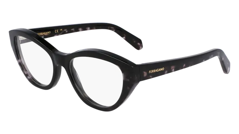 Ferragamo Donna SF3011 004 Montature da vista Acetato Nero  Cat Eye Normale