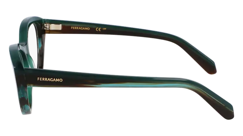 Ferragamo Donna SF3011 336 Montature da vista Acetato Verde Cat Eye Normale miniatura 3