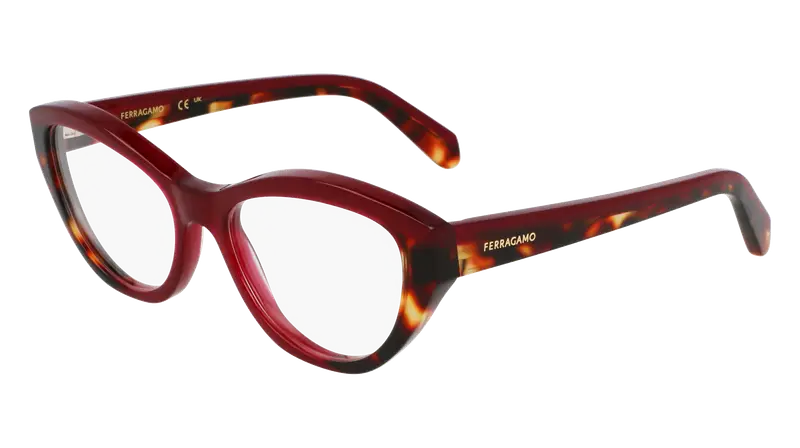 Ferragamo Donna SF3011 654 Montature da vista Acetato Bordeaux  Cat Eye Normale