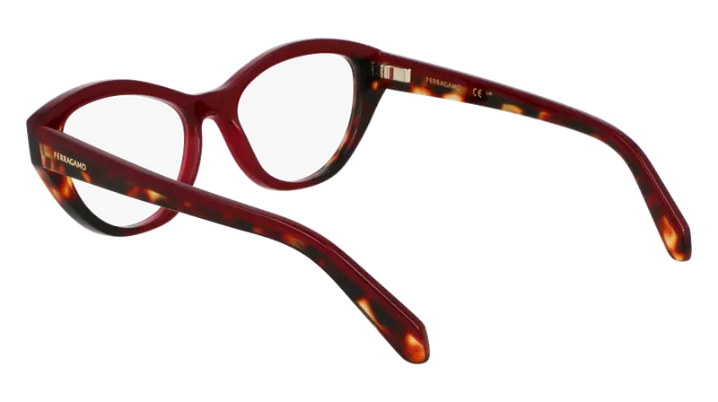 Ferragamo Donna SF3011 654 Montature da vista Acetato Bordeaux Cat Eye Normale miniatura 2