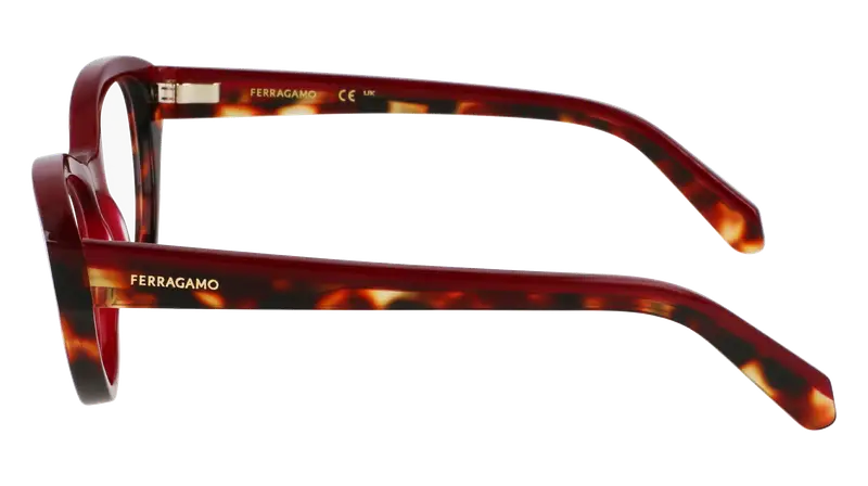Ferragamo Donna SF3011 654 Montature da vista Acetato Bordeaux Cat Eye Normale miniatura 3
