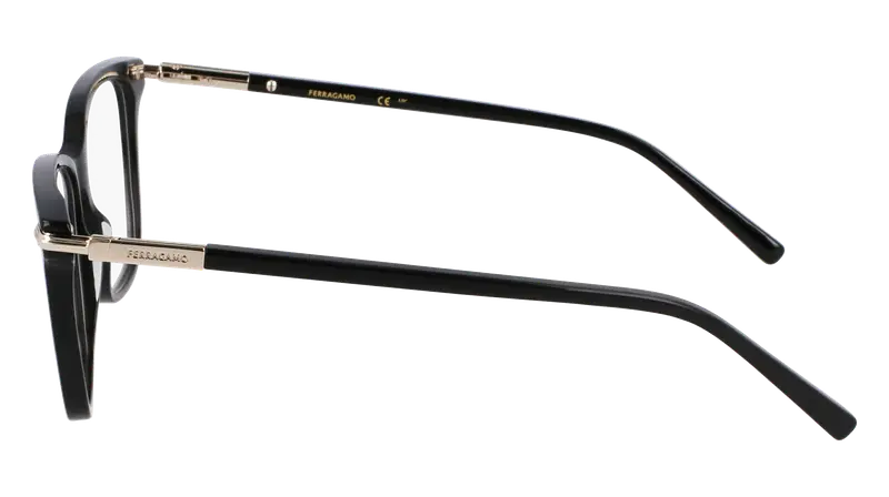 Ferragamo Donna SF3013 001 Montature da vista Acetato Nero Squadrata Normale miniatura 3