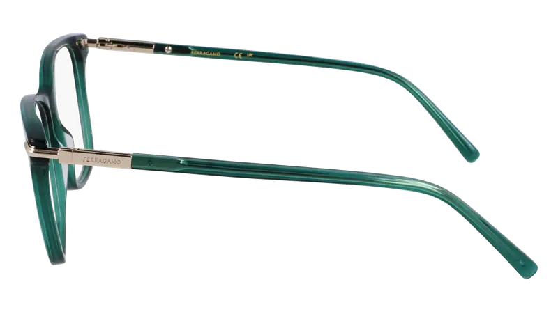 Ferragamo Donna SF3013 317 Montature da vista Acetato Verde Squadrata Normale miniatura 3