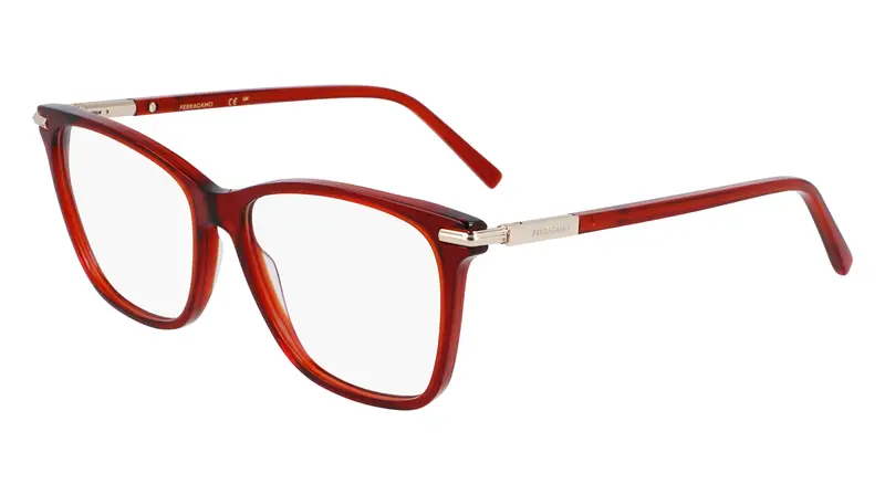 Ferragamo Donna SF3013 616 Montature da vista Acetato Rosso  Squadrata Normale