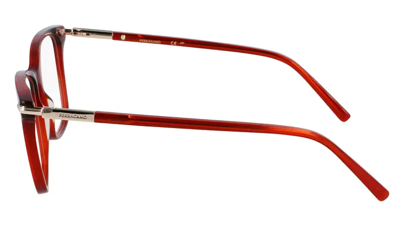 Ferragamo Donna SF3013 616 Montature da vista Acetato Rosso Squadrata Normale miniatura 3