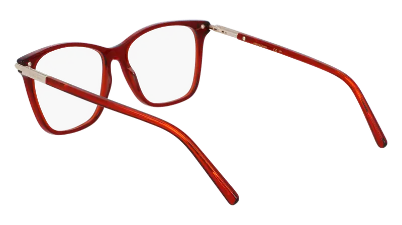 Ferragamo Donna SF3013 616 Montature da vista Acetato Rosso Squadrata Normale miniatura 2