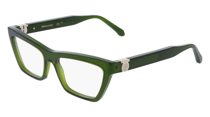 Ferragamo Donna SF3021 317 Montature da vista Acetato Verde  Farfalla Normale
