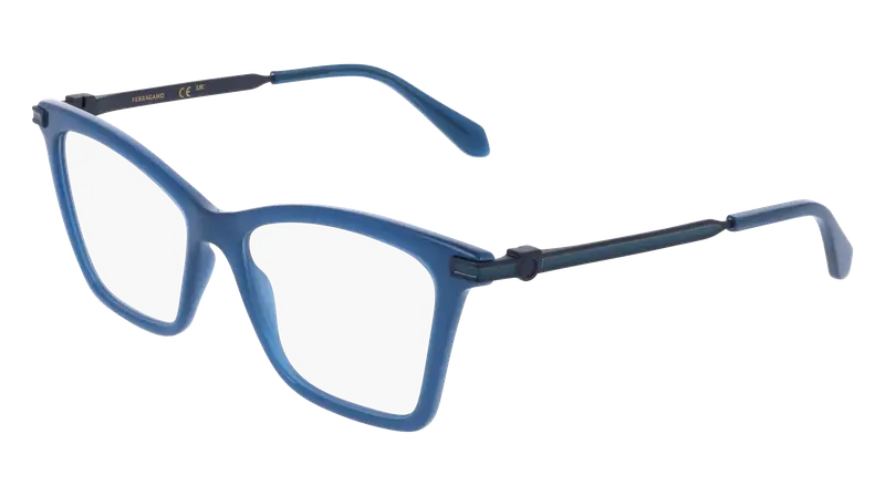 Ferragamo Donna SF3024 423 Montature da vista Acetato Blu  Cat Eye Normale
