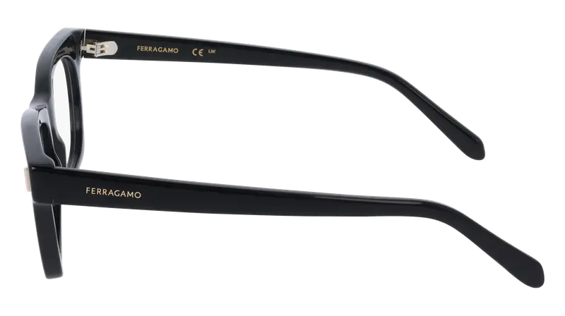 Ferragamo Donna SF3025 001 Montature da vista Acetato Nero Squadrata Normale miniatura 2