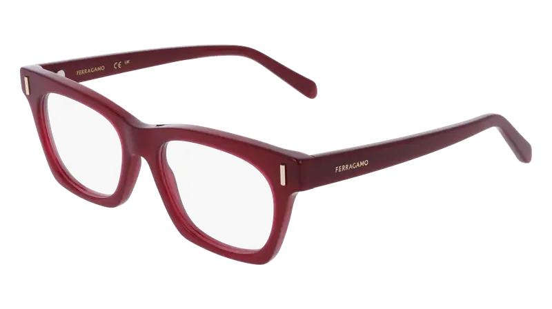 Ferragamo Donna SF3025 653 Montature da vista Acetato Rosso  Squadrata Normale