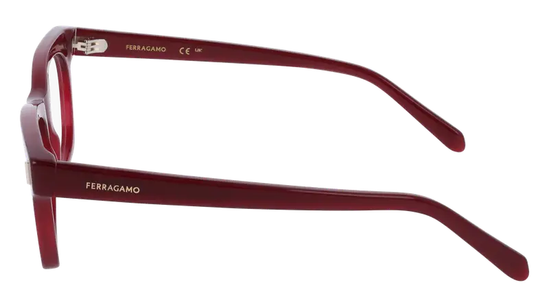 Ferragamo Donna SF3025 653 Montature da vista Acetato Rosso Squadrata Normale miniatura 2