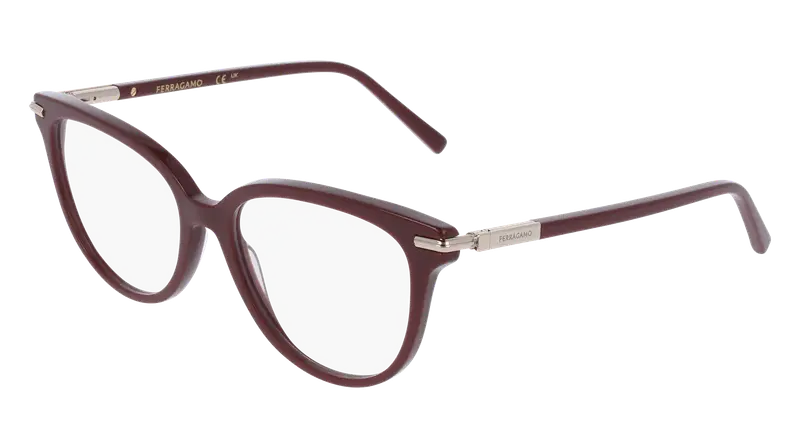 Ferragamo Donna SF3026 606 Montature da vista Acetato Bordeaux  Farfalla Normale