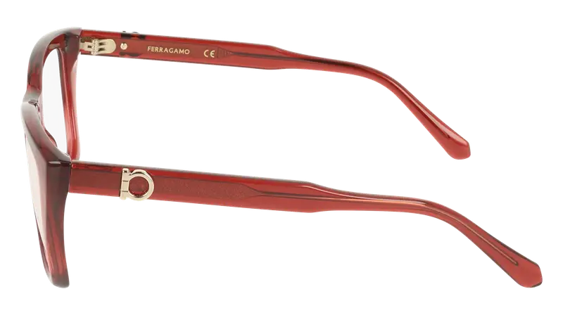 Ferragamo Donna SF3030E 616 Montature da vista Rosso Squadrata Normale miniatura 2