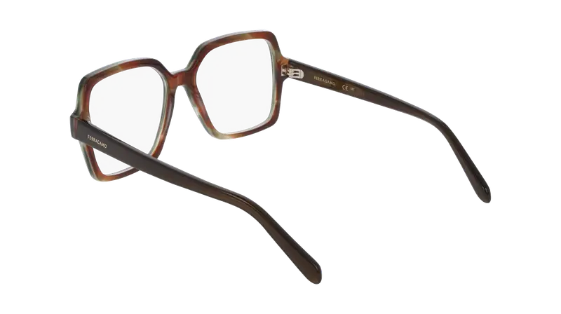 Ferragamo Donna SF3031 280 Montature da vista Acetato Marrone Squadrata Normale miniatura 3