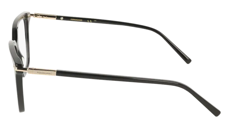 Ferragamo Donna SF3038 001 Montature da vista Acetato Nero Squadrata Normale miniatura 2