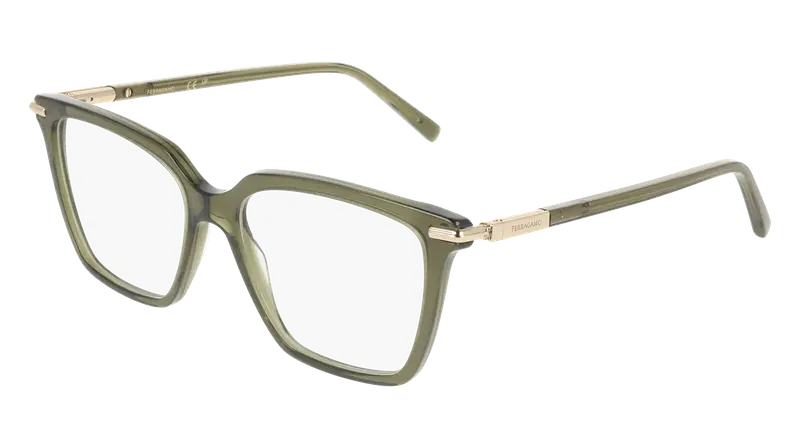 Ferragamo Donna SF3038 317 Montature da vista Acetato Verde  Squadrata Normale