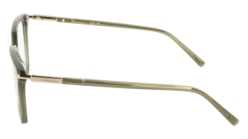 Ferragamo Donna SF3038 317 Montature da vista Acetato Verde Squadrata Normale miniatura 2