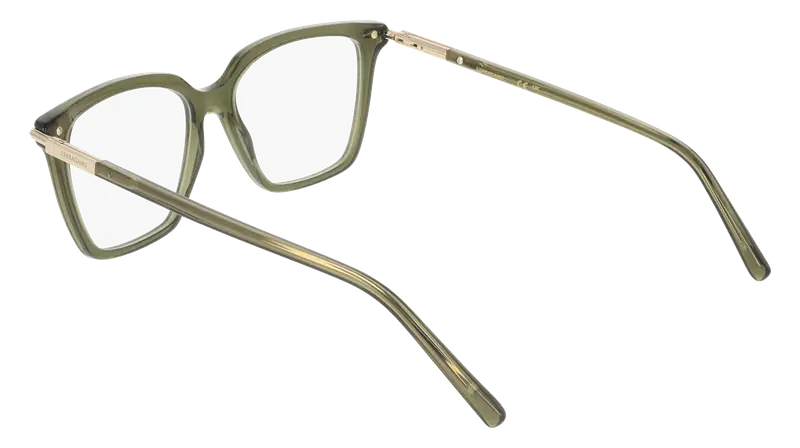 Ferragamo Donna SF3038 317 Montature da vista Acetato Verde Squadrata Normale miniatura 3