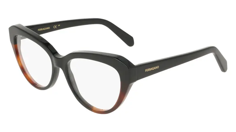 Donna SF3046 006 Montature da vista Acetato Nero Cat Eye Normale
