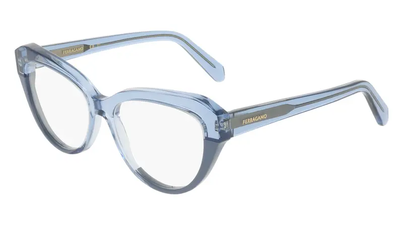 Donna SF3046 433 Montature da vista Acetato Azzurro Cat Eye Normale