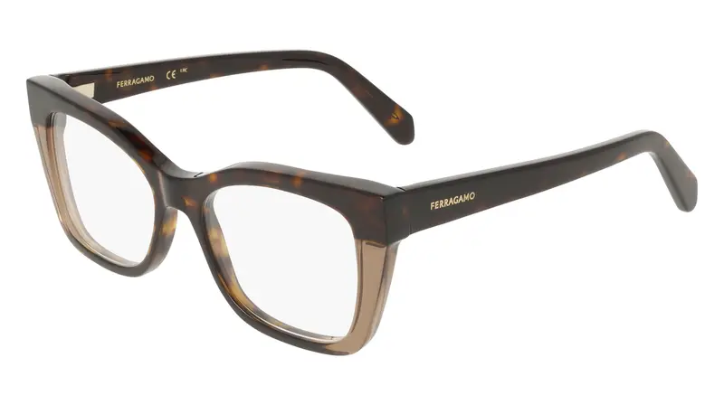 Donna SF3052 244 Montature da vista Acetato Havana Squadrata Normale