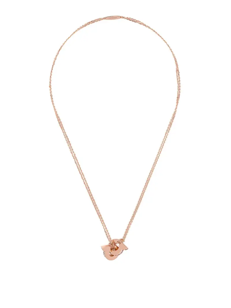 Double Ganci Ganini Collana Oro Rosso