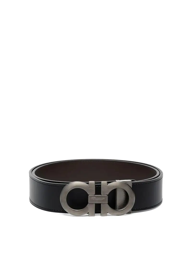 Finitura spazzolata Ganci Reversible Belt Nero