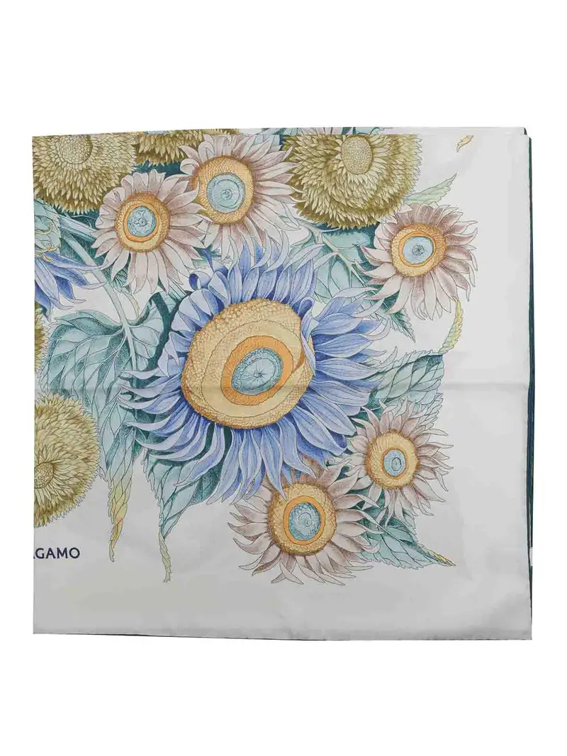 Foulard in seta stampata Girasoli Multicolore