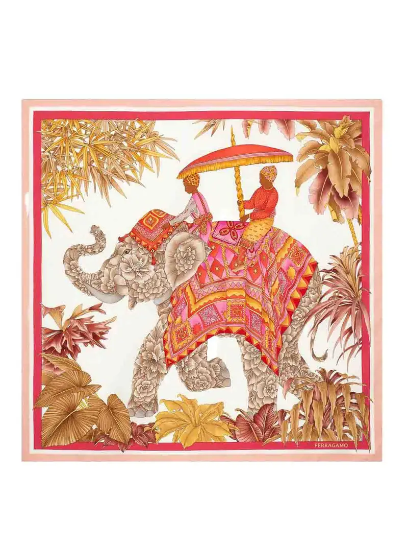 Foulard in seta stampata Multicolore