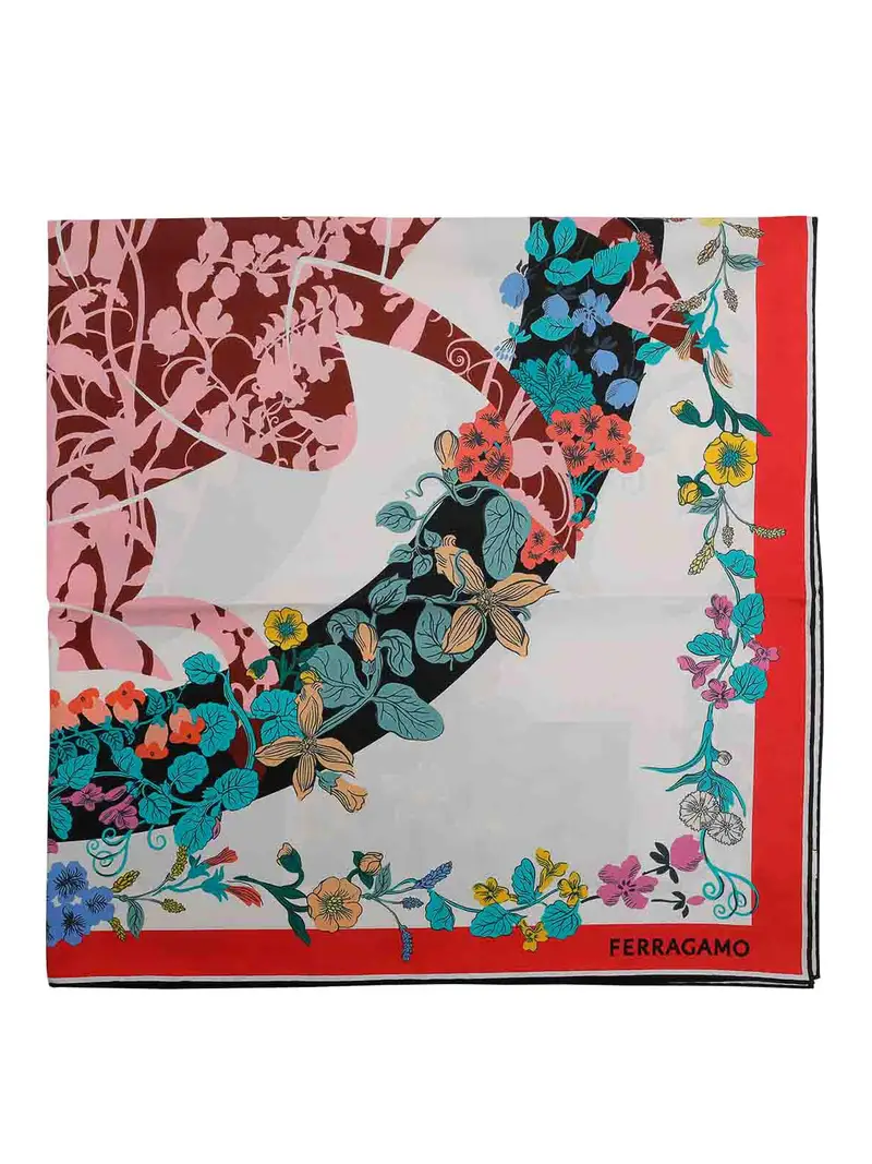 Foulard in seta stampata Pegaso Multicolore