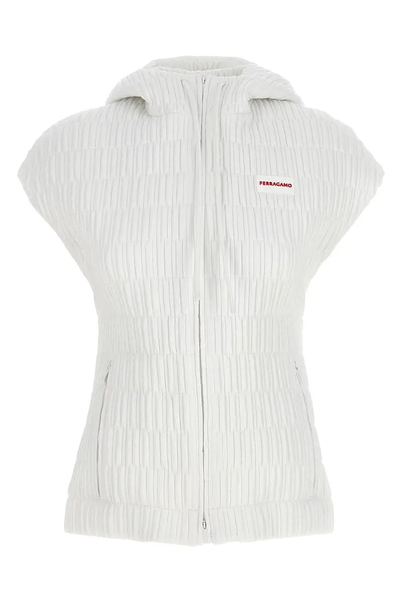 Gilet Con Cappuccio Bianco